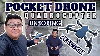 JY019 POCKET DRONE QUADROCOPTER  E58  MAVIC PRO CLONE UNBOXING AND REACTION MURANG DRONE RC DRONE [upl. by Kinson]