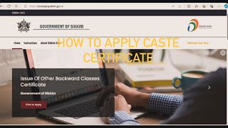 How to apply caste certificates online through Sikkim government portal  Demo on applying OBC cert [upl. by Apfelstadt]