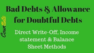 Bad Debt amp Allowance for Bad Debts  Direct WriteOff Balance Sheet amp Income Statement Method [upl. by Llennaj6]