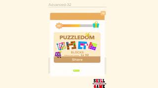 Puzzledom  Blocks  Advanced Level 1  50  Walkthrough [upl. by Lewis]