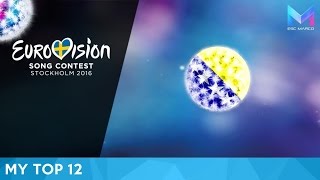 Eurovision 2016  MY TOP 12 so far [upl. by Aiblis]