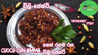 Chili paste  Episode 45  cuoco con amma sinhala [upl. by Eerb]