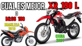 XR 190 L HONDA 2021 es mejor que la BROS 150 CHINA VS BRASILEÑA LIBRE MOTOVIAJE [upl. by Nyahs]