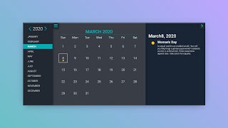 How To Create Mini Calendar Using HTML CSS and JavaScript [upl. by Brody]