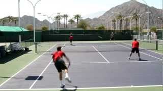 Ryan Harrison Practice with Matt Ebden 2012 BNP Paribas Open [upl. by Cower]