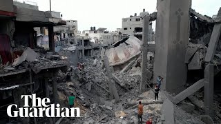 Drone footage shows destruction in Gaza after Israeli airstrikes [upl. by Ellered]