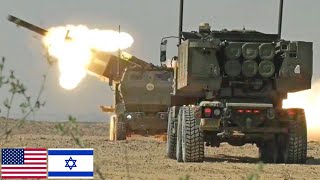 US Marines in Israel Powerful HIMARS and MLRS missile systems in action [upl. by Eppesuig]