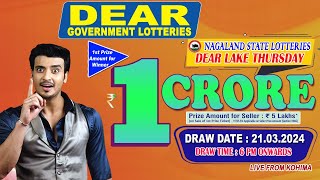 DEAR LOTTERY LIVE DEAR 6 PM 21032024 NAGALAND LOTTERY LIVE DEAR LOTTERY LIVE LOTTERY SAMBAD LIVE [upl. by Yboj]