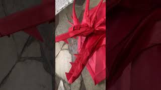 Lifesize origami dragon origami dragon papercraft [upl. by Arymahs]