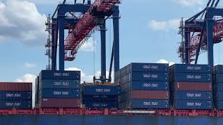 Unloading Container Ship From New York Container Terminal Port Elizabeth [upl. by Ahsinna]