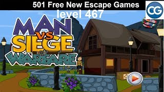 Walkthrough 501 Free New Escape Games level 467 Man vs siege warfare  Complete Game [upl. by Elleinaj]