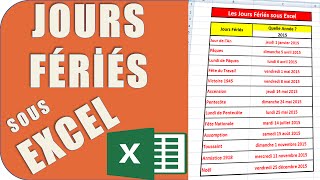 Excel  Calcul des Dates des Jours Fériés [upl. by Eellac]