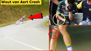 Wout van Aert Crashes out of stage 16 Vuelta 2024  Wout van Aert FORCED TO QUIT Vuelta España [upl. by Kaufman]