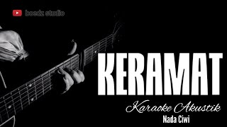 Keramat  Female Key  Karaoke Akustik [upl. by Nilerual]