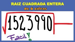 Raiz cuadrada de un numero de siete cifras 1523990  Aritmetica Videos de Matematicas [upl. by Nnyluqcaj263]