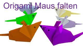 origami aus Papier basteln  Maus falten Origami Anleitung  faltkunst  Easy Origami [upl. by Milty]