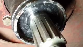 Brush hog gearbox repair  How to remove and replace the output shaft seal [upl. by Sremlahc]