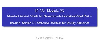 Statistical Process Improvement Module 26 [upl. by Rob]