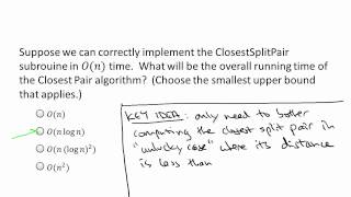 coursera  Design and Analysis of Algorithms I  34 On log n Algorithm for Closest Pair [upl. by Reine]