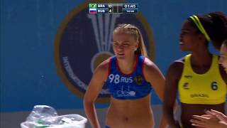 Brazil vs Russia  Preliminary Round  2018 IHF Womens Beach Handball World Championship [upl. by Lleret]