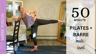 PILATES  BARRE FUSION FEST  50 Min  MultiLevel  Burn Level High [upl. by Sirahc]