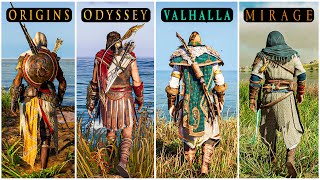 Assassins Creed Origins VS AC Odyssey VS AC Valhalla VS AC Mirage  Which Game is Best [upl. by Ariahay454]