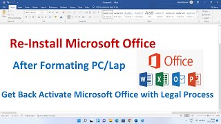 How to Reinstall MS office After formatting  Install Activate MS Office [upl. by Jovitah]