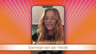 TV Oranje app videoboodschap  Sterretje van der Heide [upl. by Ettereve]