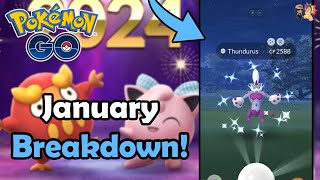 JANUARY 2024 Event Breakdown In Pokémon GO  Community Day Research Raids amp Spotlight Hours [upl. by Seamus290]