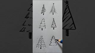 6 Easy Ways to Draw a Christmas Tree🌠🔥shorts ytshorts shortvideo drawing christmaschrismastree [upl. by Sunshine]