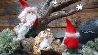 How to make a Christmas Gnome Needle Felting Tutorial [upl. by Nertie]