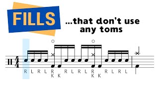 8 cool rock fills that dont use any toms 🥁🎵 [upl. by Jud]