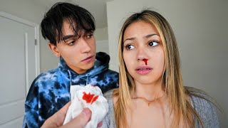 My Girlfriend gets a BLOODY NOSE What Happens is Shocking [upl. by Ahsinert780]