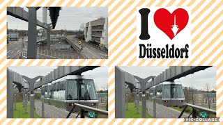 HBahn Skytrain Düsseldorf Mitfahrt Komplett Terminal CFlughafen Bahnhof sowie Ein und Ausfahrten [upl. by Allana]