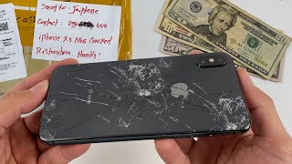 iPhone Xs Max Cracked Restoration  How to Replace iPhone Back Glass Yourself [upl. by Adnor610]