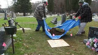 Cemetery Cremation Burial  digging the hole [upl. by Hadley36]