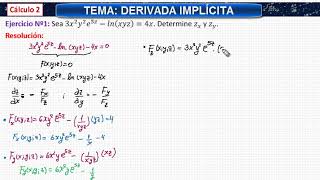 DERIVACIÓN IMPLÍCITA FUNCIÓN DE VARIAS VARIABLES [upl. by Beare]