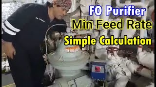 Ships FO Purifier Minimum Feed Rate Simple Calculation  Seaman Vlog [upl. by Rowen876]