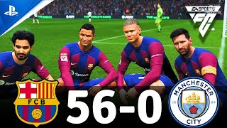 FC 24 Gameplay  Barcelona 560 Man City  Ft Messi  Ronaldo Mbappe Haaland Neymar Salah [upl. by Eahsan]