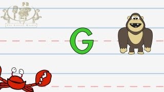 Write the letter G  Alphabet Writing lesson for children  The Singing Walrus [upl. by Annail86]