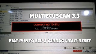 Multiecuscan 33 ECU amp Airbag Light Reset Fiat Punto [upl. by Ettevahs]