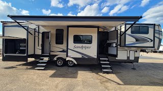 LIKE NEW 2020 Forest River Sandpiper 38FKOK fifth wheel [upl. by Neelyk]