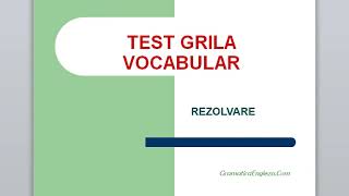 Test grila vocabular [upl. by Izy]