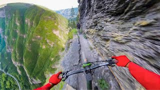 RISKIEST Mountain Bike Ride of My Life 1000ft Drop [upl. by Enitsej351]