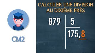 La division euclidienne à un chiffre au diviseur au dixième près  CM2  Petits Savants [upl. by Ecinnahs978]