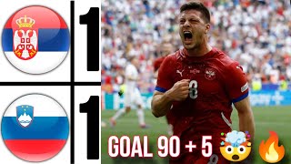 Slovenia vs Serbia 11 HIGHLIGHTS EURO 2024  Luka Jović Goal 905 🤯🔥 Žan Karničnik Goal [upl. by Acinad272]