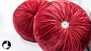 DIY Decoration Ideas for Home Round Pleated Pillows by HandiWorks 123 [upl. by Haelahk667]