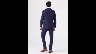 Lightweight tweed grooms wedding suit in deep navy [upl. by Neahs688]