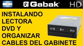 Instalando la lectora de DVD y organizacion de los cables del gabinete  Armado de una PC 77 [upl. by Nyrem]