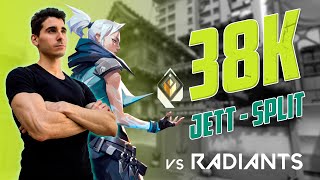 VALORANT TOP 1 RADIANT  38k Jett vs RADIANTS en SPLIT [upl. by Sredna]